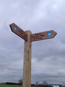 Bacton coast path sign